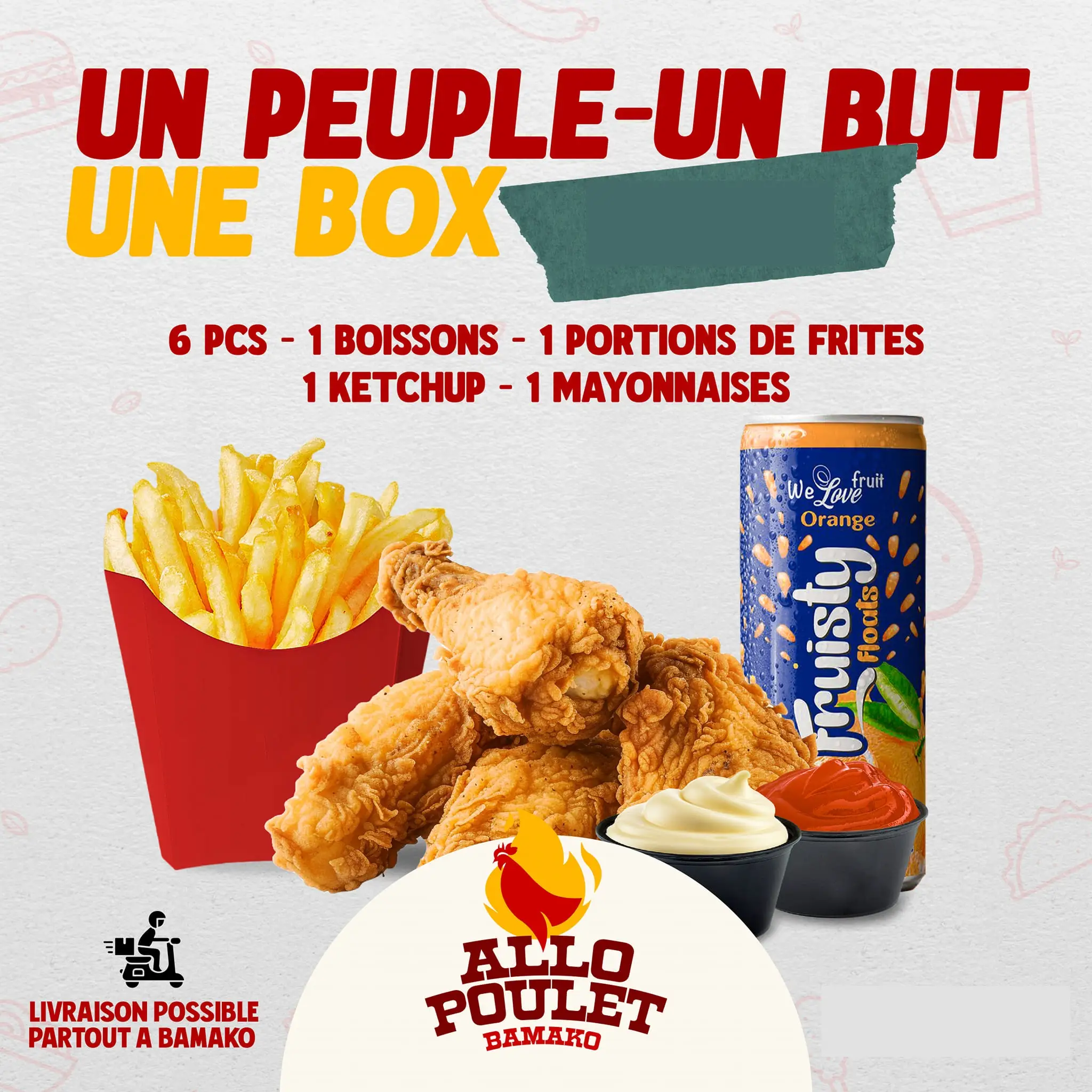 KFC Chicken 6 pieces 1 BOISSONS