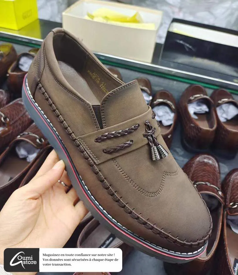 Chaussures Dummer Pour Homme Mocassin en Cuir Couleur Noir