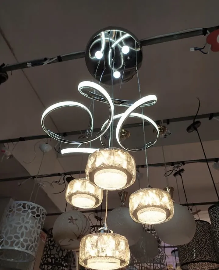 Lustre en led 3 couleurs ultra luxueux 