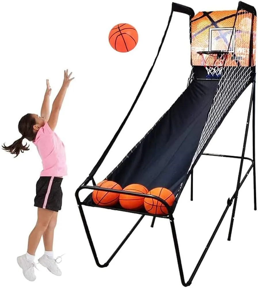 ZXQZ Jeu D'arcade de Basket-Ball Pliable Unique, avec 3 Balles Et Tableau de Bord électronique, pour Le Cadeau d'anniversaire des Enfants
