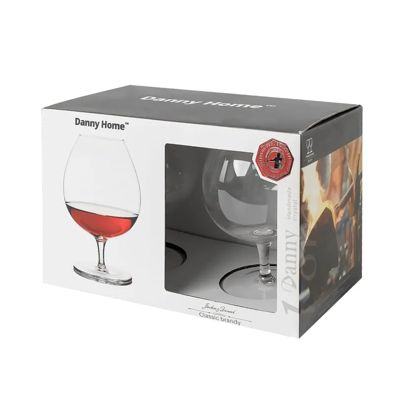 Ensemble de 2 verres à cognac classiques de 800 ml.