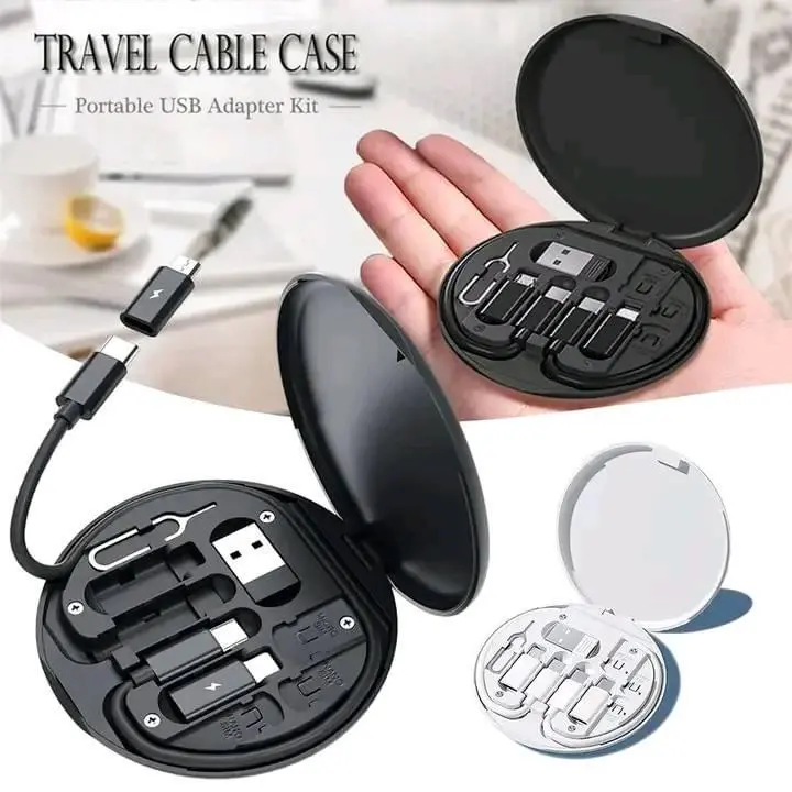 TRAVEL CABLE CASE Portable USB Adapter Kit