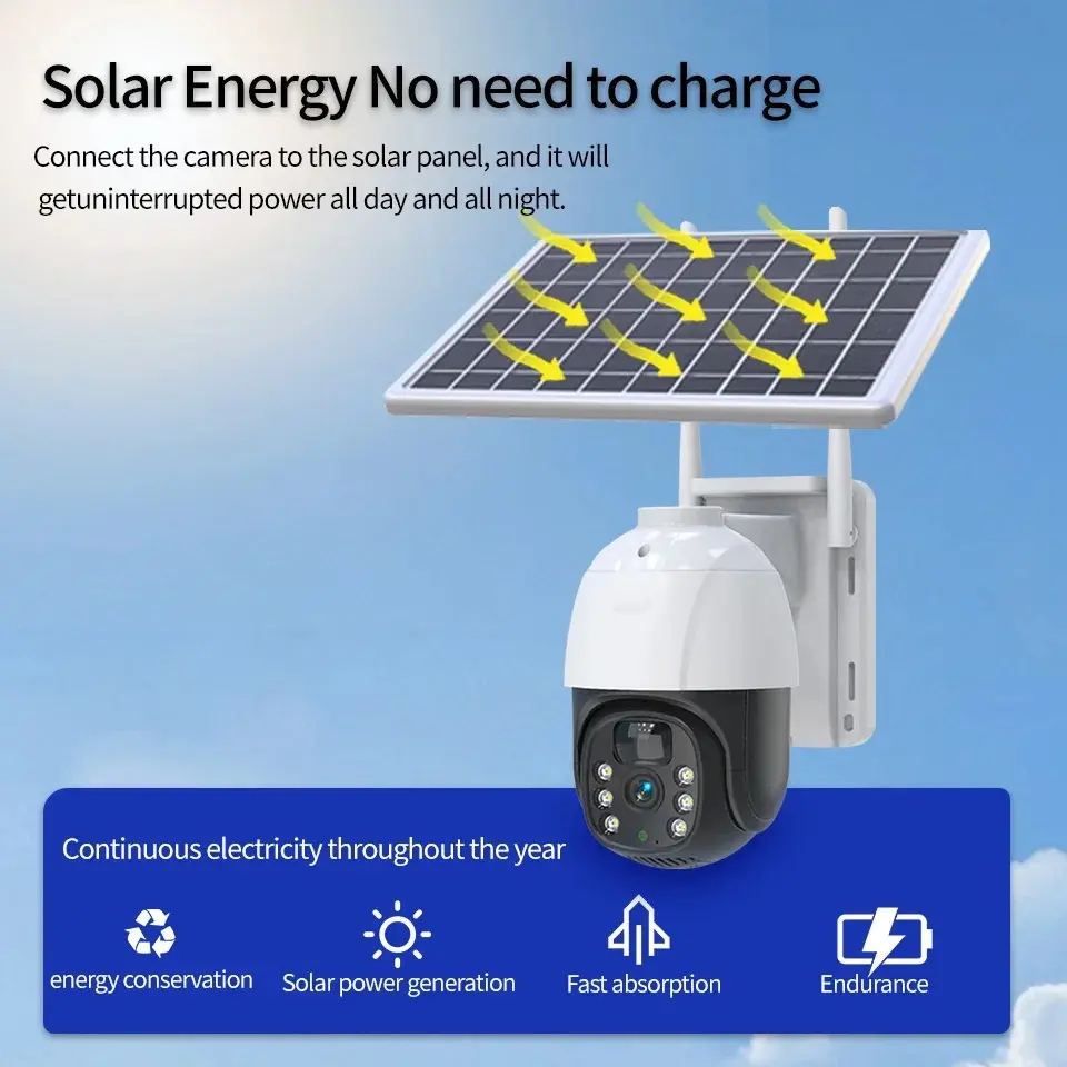 Caméra de surveillance sans fil solaire 4G 