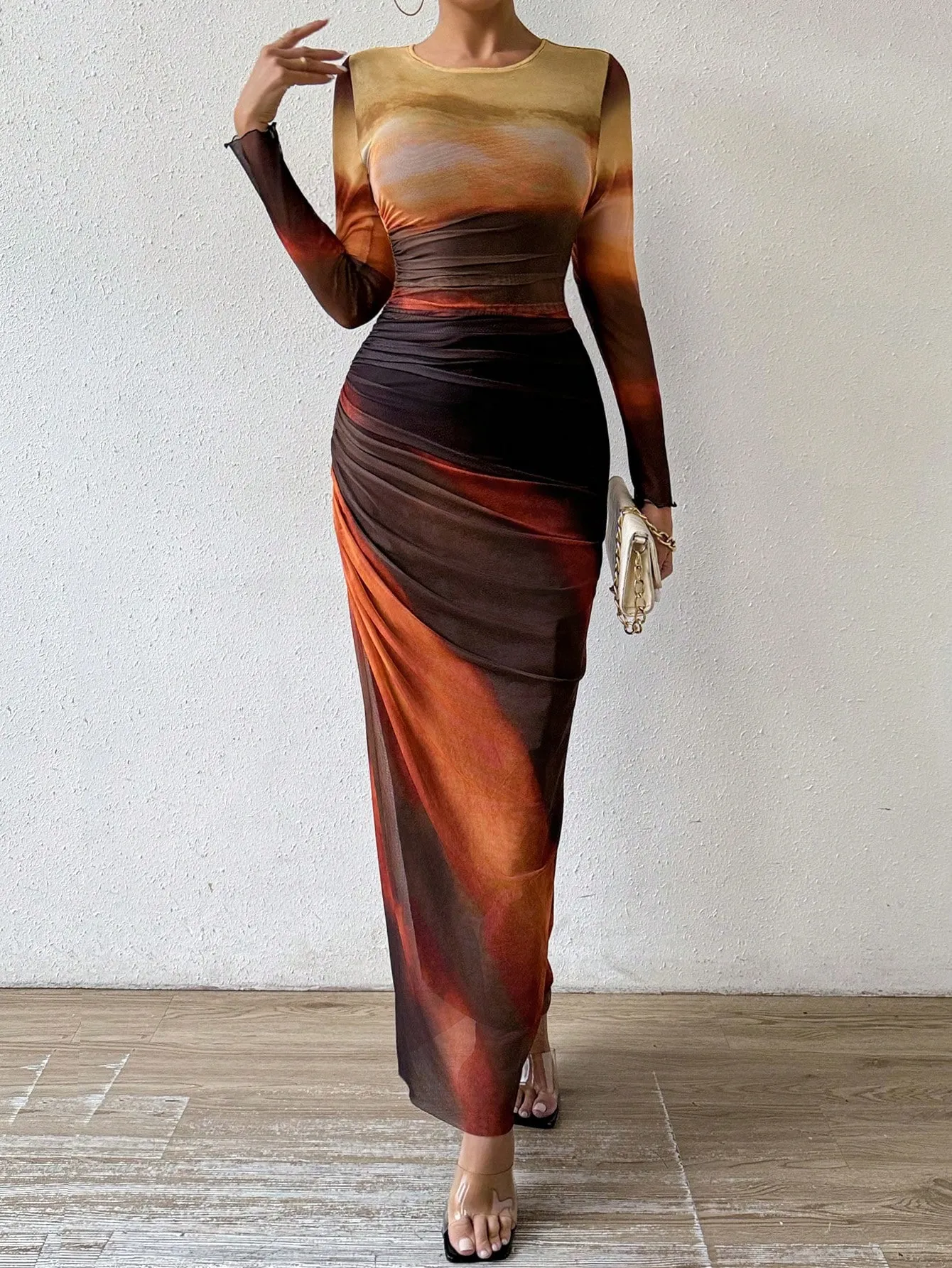 Robe plissée dégradée SHEIN Allurite pour femme