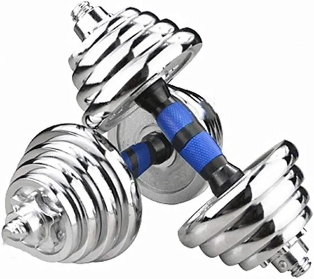 Marque : DXIN DXIN Haltère 30kg Fitness haltère, Convient aux Hommes et aux Femmes, l' haltère est très adapté à la Musculation, à l'haltérophilie, à la Formation, à la Maison (Color : Silver, Size : 30kg*2)