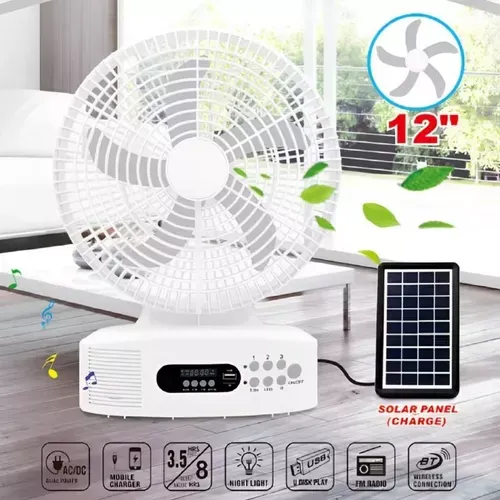 RECHARGEABLE AC/DC FAN WITH SPEAKER EP-312