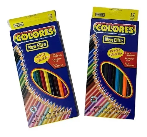 2 boîtes de 12 crayons de couleur grands, à pointe épaisse
