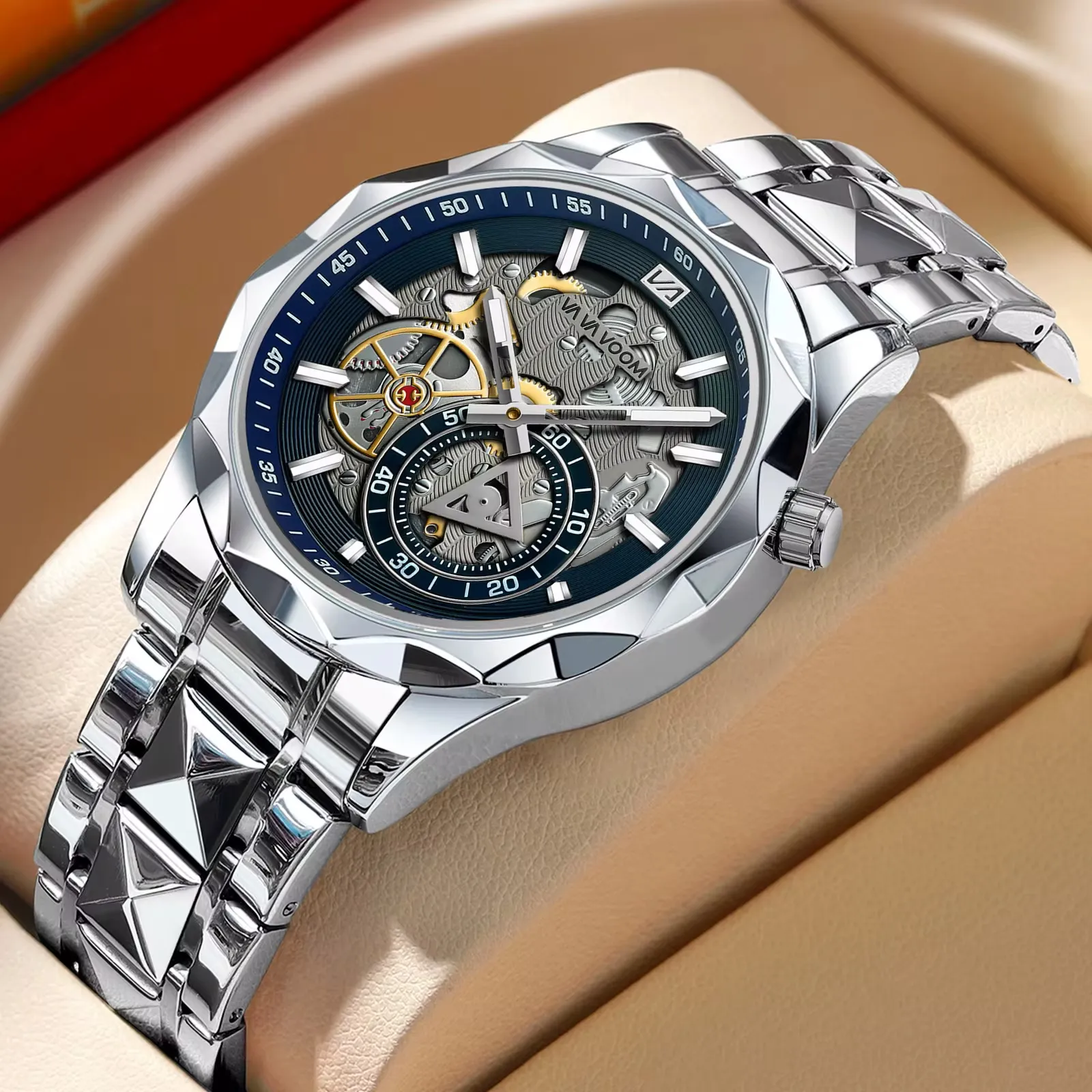 VAvA VOOM Montre De Luxe Tendance Avec Bracelet En Cuir Véritable