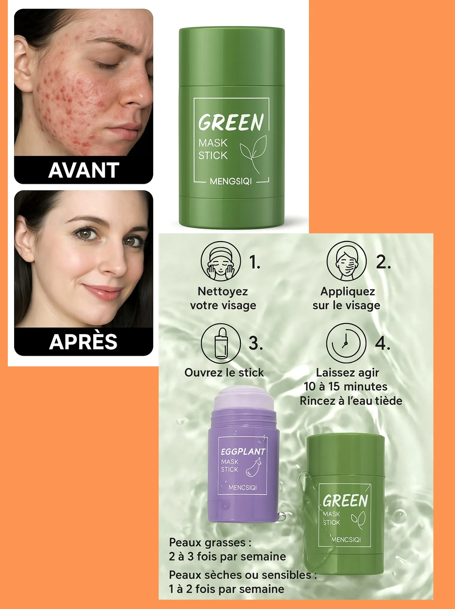 MENSIQI Green Mask Stick