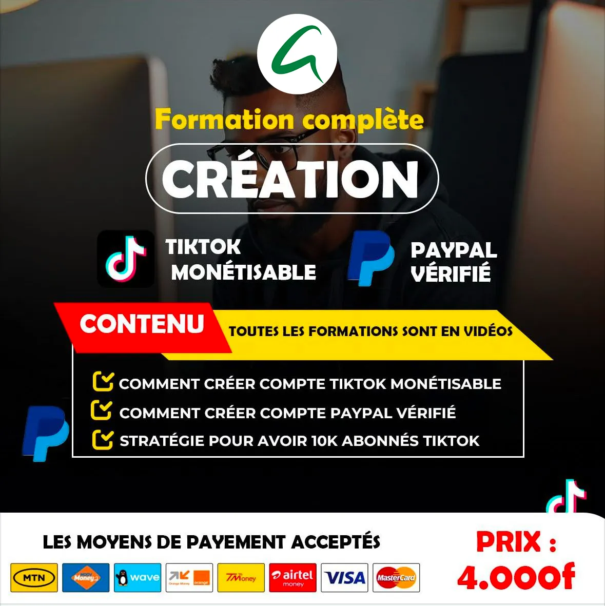 Formation : Créer compte Tiktok Monétisable et un Compte Paypal vérifié en Afrique.