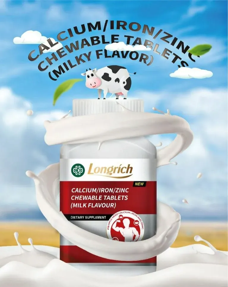 LONGRICH CALCIUM Ce produit c’est une source importante de calcium enrichi au magnésium, au zinc et au fer.