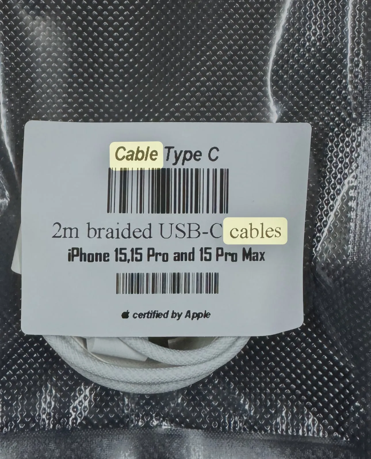 Câble Chargeur Tisser USB C