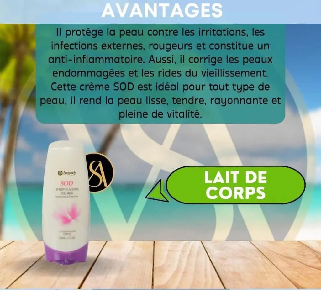 Lait corporel SOD de Longrich