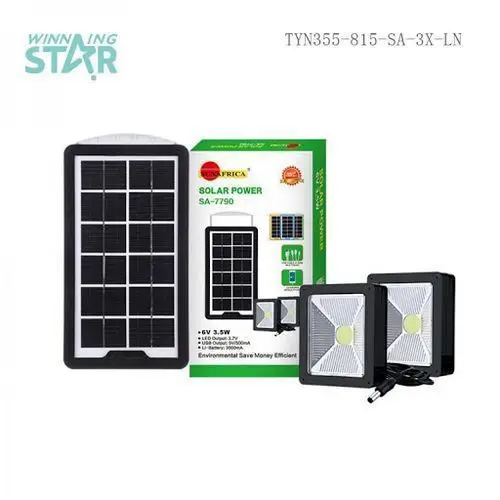 Sun Africa Panneau Solaire + 2 Projecteurs SA-7790