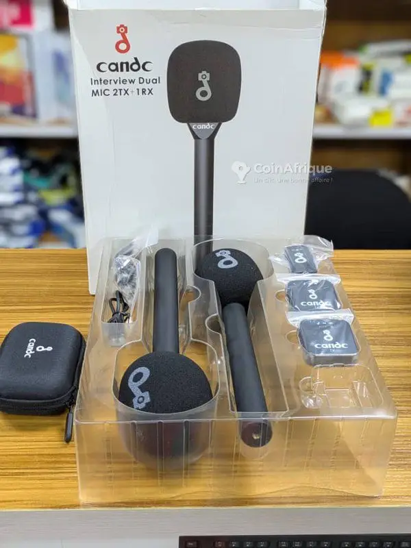 🎤 Micro Sans Fil Candc – Interview Dual MIC 2TX + 1RX