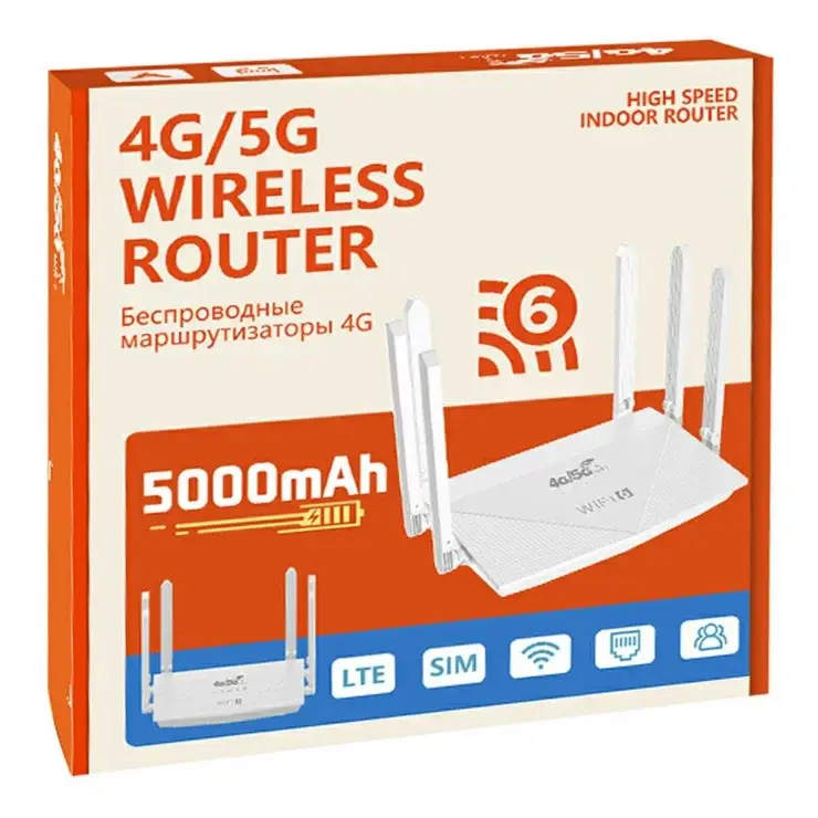 Routeur sans fil 4G/5G d'intérieur avec batterie intégrée.