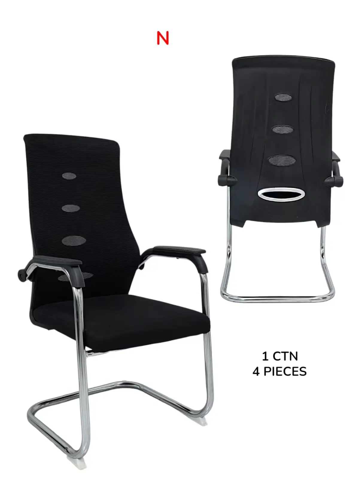 Fauteuil Fixe pour Salle de Conférence – Stabilité et Robustesse (Piètement Métal)