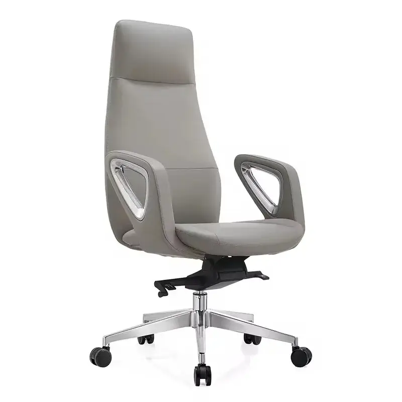 Chaise de bureau ergonomique en cuir gris (Précis et factuel)