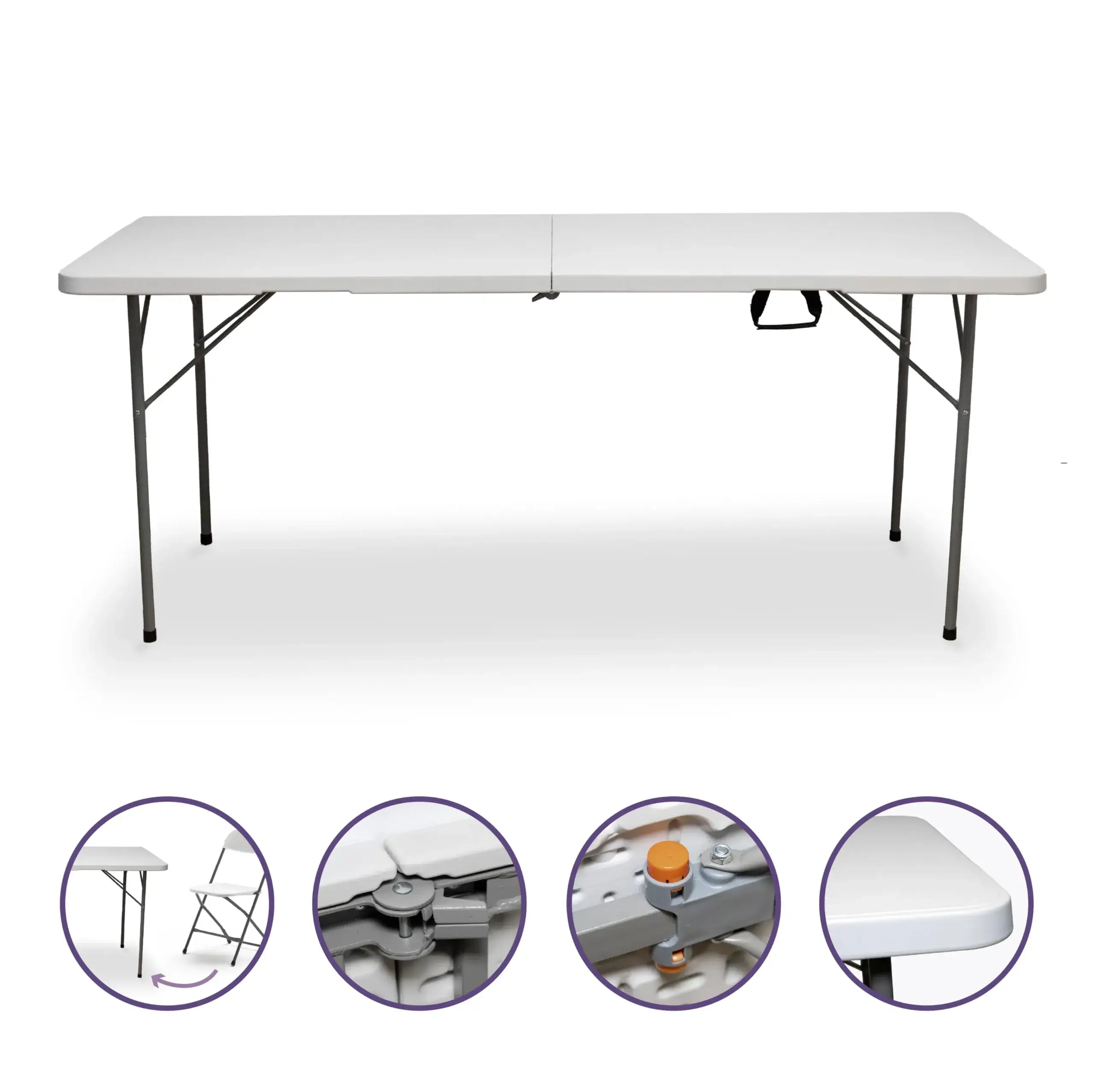 Table pliante, dimension 1,80m