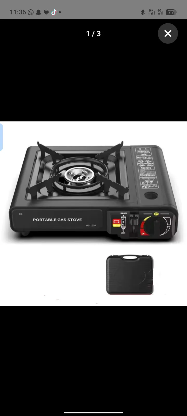 Portable gas stove - Vue détaillée 3