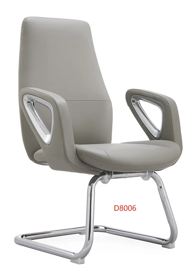 Chaise de bureau ergonomique en cuir gris (Précis et factuel) - Vue détaillée 1