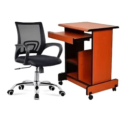 Ensemble bureau compact et chaise ergonomique - Vue détaillée 1