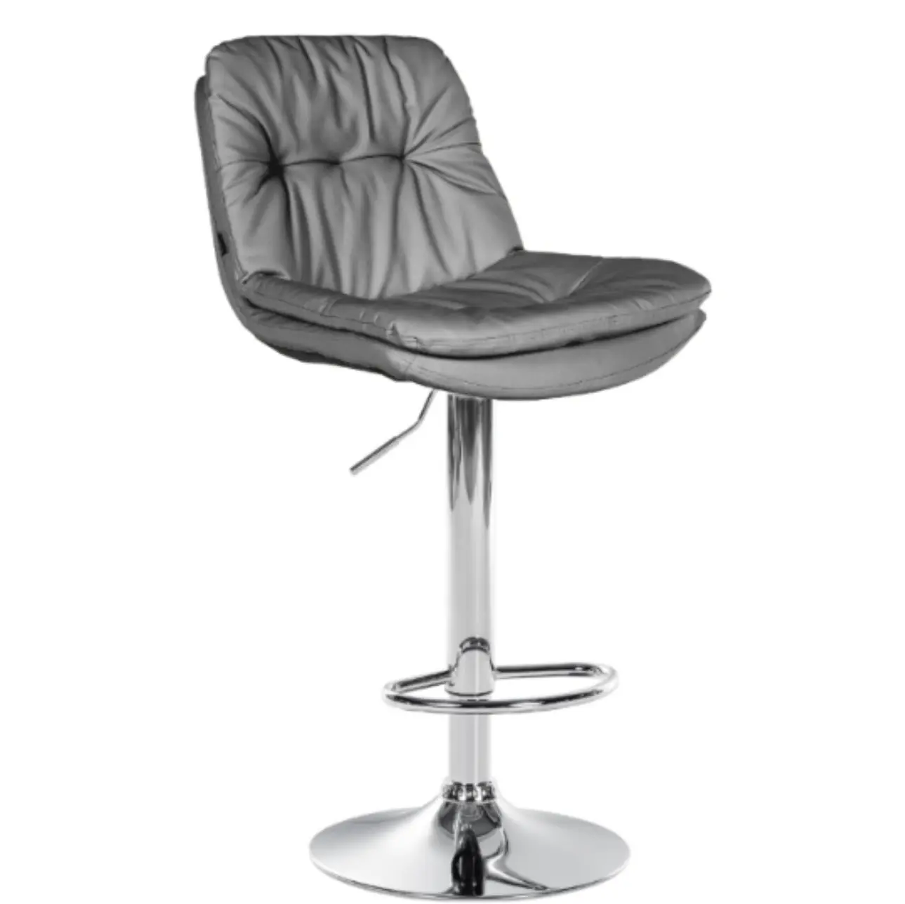 Tabouret haut ajustable avec repose-pieds chromé - Vue détaillée 3