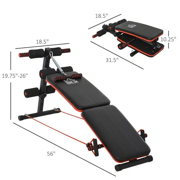 Vue alternative 2 - Banc pour redressement assis et entraînement abdominal Soozier ajustable et pliable, sur pieds