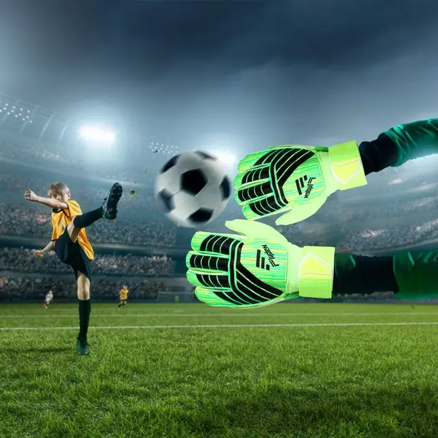 Vue alternative 3 - Gants de gardien de but de football pour jeunes garçons, gants de football, protège-doigts, prise de bain, entraînement