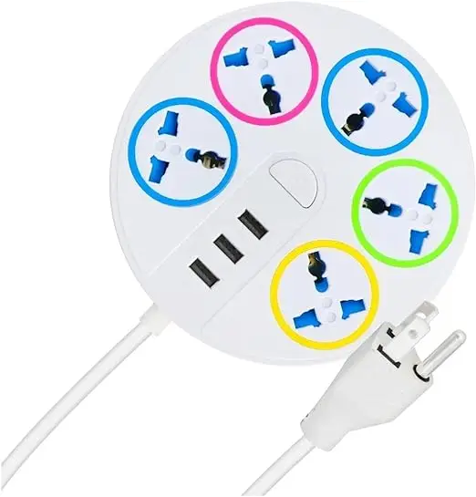 Vue alternative 1 - Multiprise ronde avec USB 