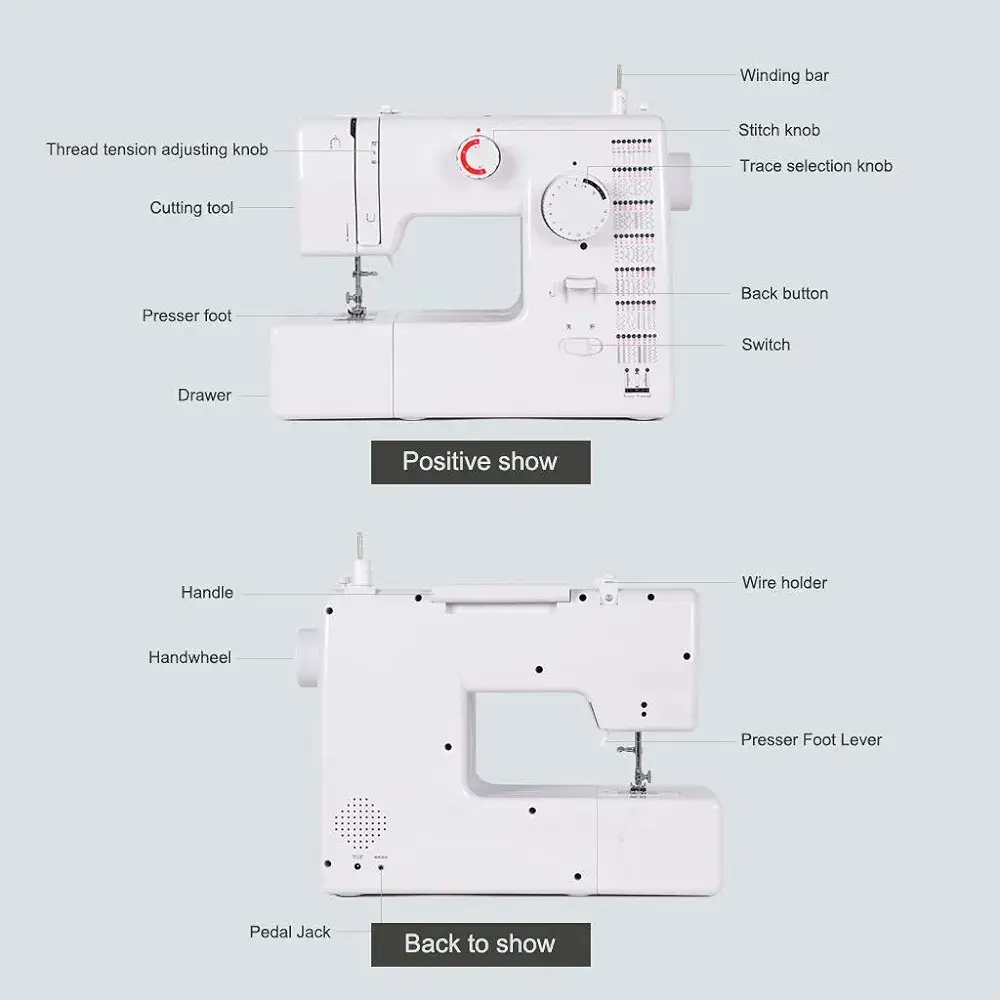 Vue alternative 2 - MTXD Machine A Coudre Portable, Machine À Coudre Portable Réglable Électrique À 2 Fils À Double Fil Machine À Réparer Bleu Blanc avec Pédale -1.16