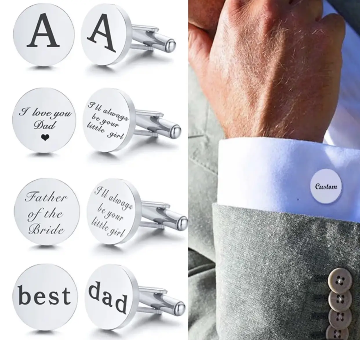 Vue alternative 1 - Boutons de manchette personnalisés pour hommes 