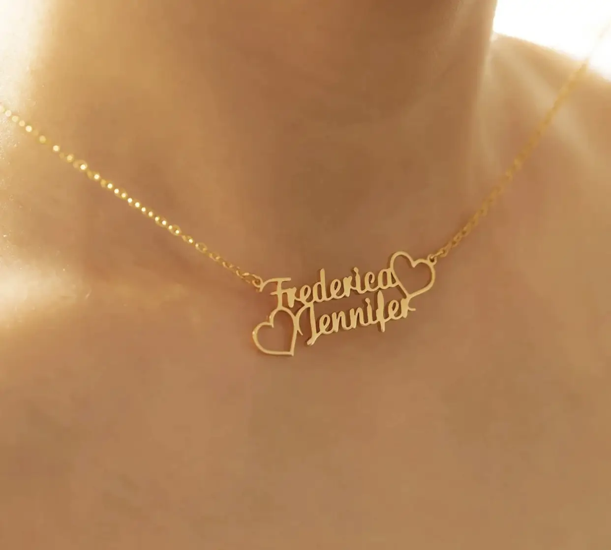 Vue alternative 7 - Collier personnalisé avec deux noms pour femme 