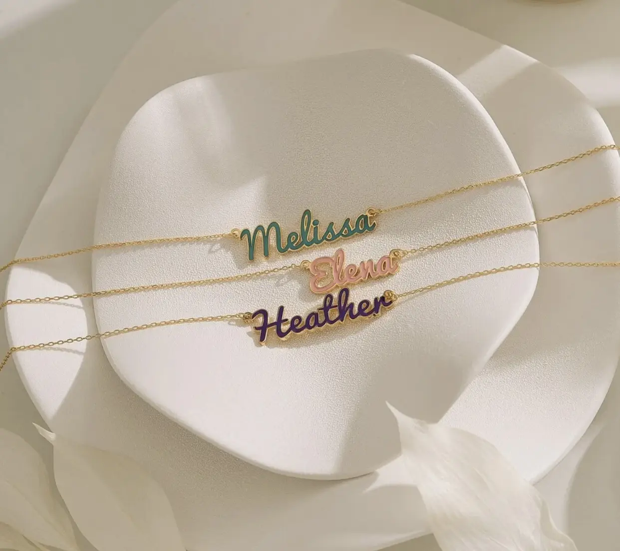 Vue alternative 3 - Collier personnalisé en émail coloré pour femme 