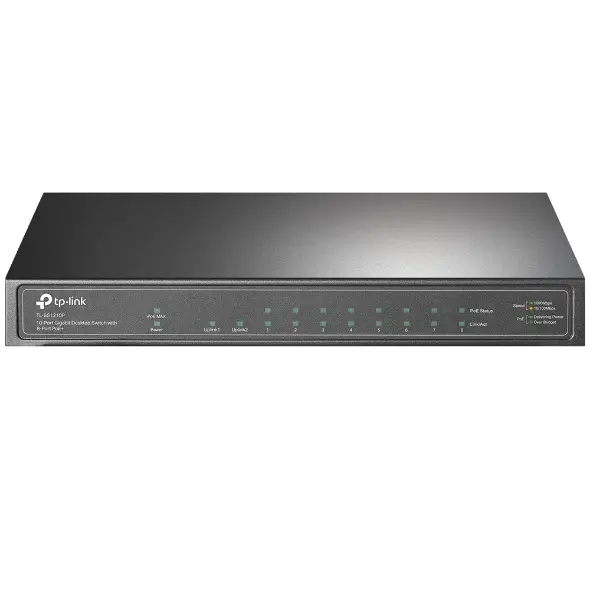 Vue alternative 2 - TP-Link Switch PoE (TL-SG1210P) 10 ports Gigabit, 8 ports PoE+