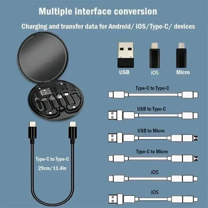 Vue alternative 4 - TRAVEL CABLE CASE Portable USB Adapter Kit