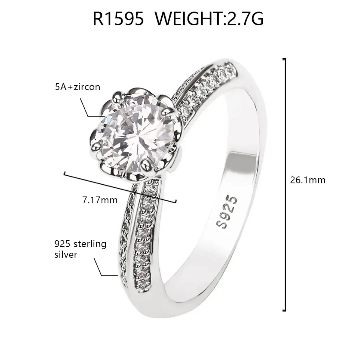 Vue alternative 5 - Bague de fiançailles en argent 