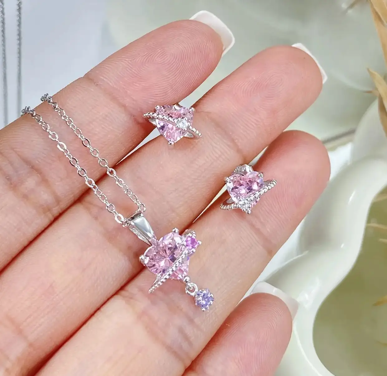 Vue alternative 3 - Ensemble collier en argent 
