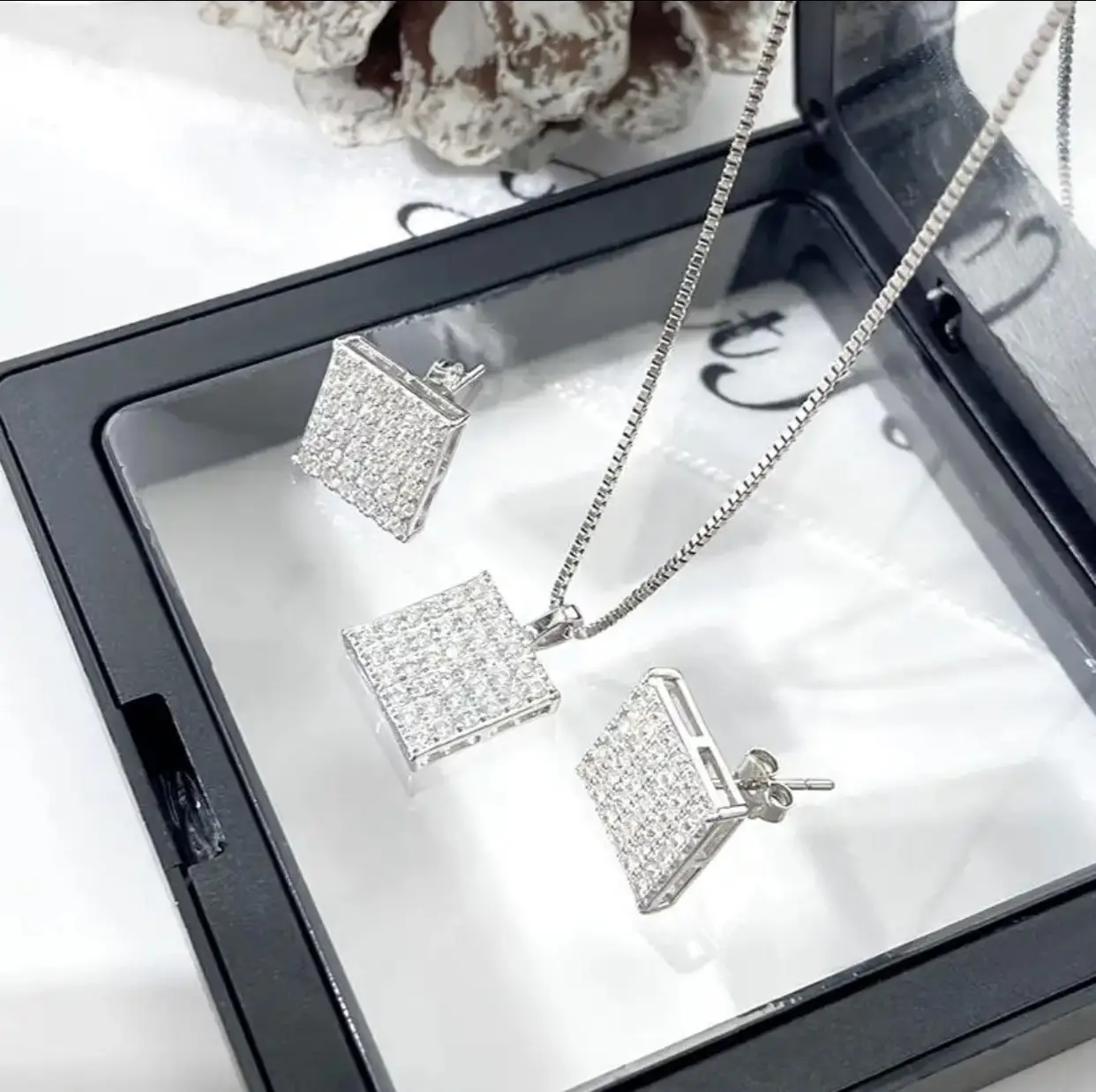 Vue alternative 2 - Ensemble collier en argent pour femme 