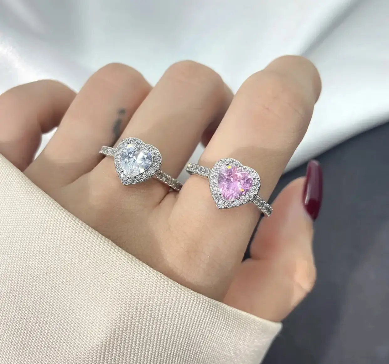 Vue alternative 2 - Ensemble boucles bague en argent 