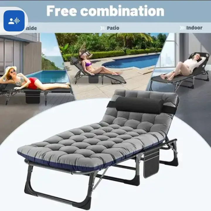 Vue alternative 2 - Lit pliable acier inoxydable 