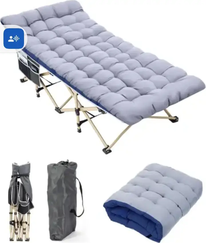Vue alternative 3 - Lit pliable acier inoxydable 