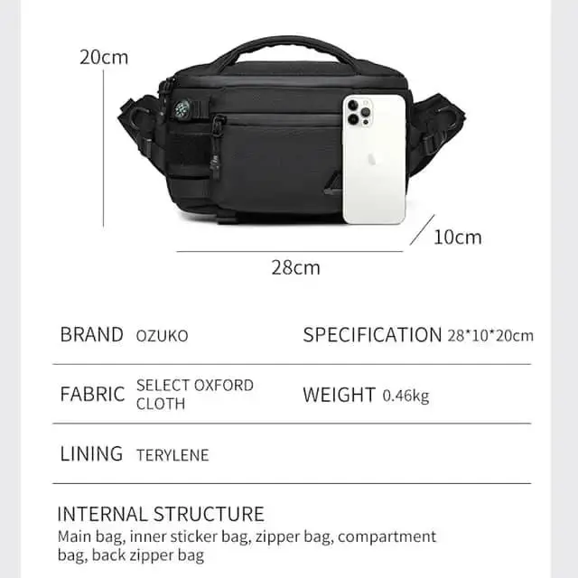 Vue alternative 2 - sac de poitrine étanche pour hommes 