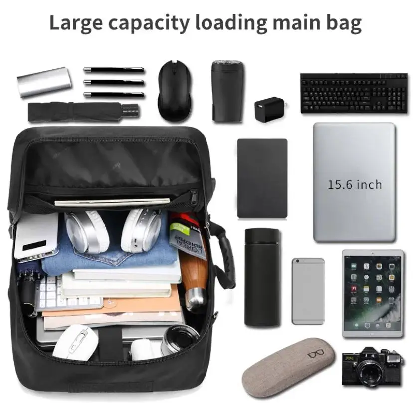 Vue alternative 4 - sac à dos de voyage pour hommes de grande capacité, sac de randonnée en plein air multifonctionnel et étanche avec rangement indépendant pour chaussures