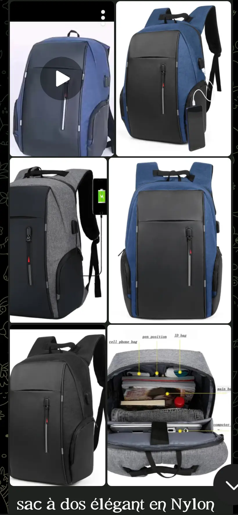 Vue alternative 1 - Sac à dos élégant en nylon