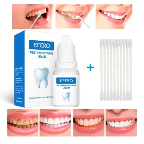 Vue alternative 3 - Prix : 8000F/✨ Obtenez un sourire éclatant avec EFERO Teeth Whitening Essence ! ✨  Vous rêvez de dents blanches et lumineuses ? Grâce à sa formule puissante, EFERO élimine les taches tenaces et ravive la blancheur naturelle de vos dents en quelques applic