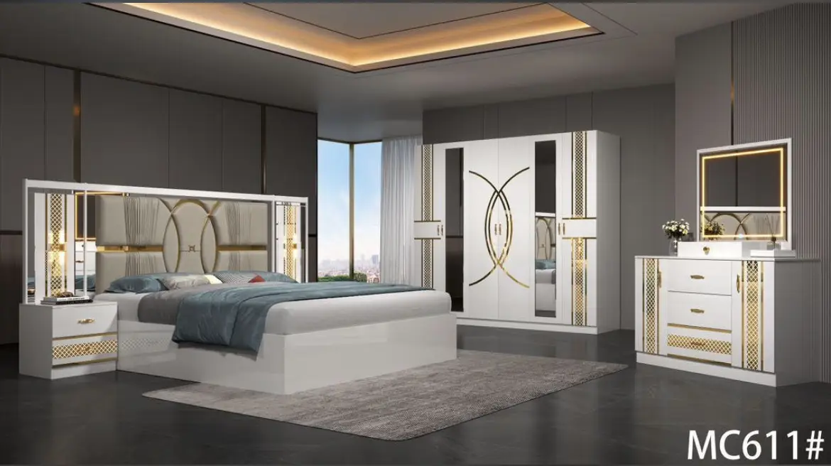 Vue alternative 1 - Lit 3 place avec armoire 6 battent 