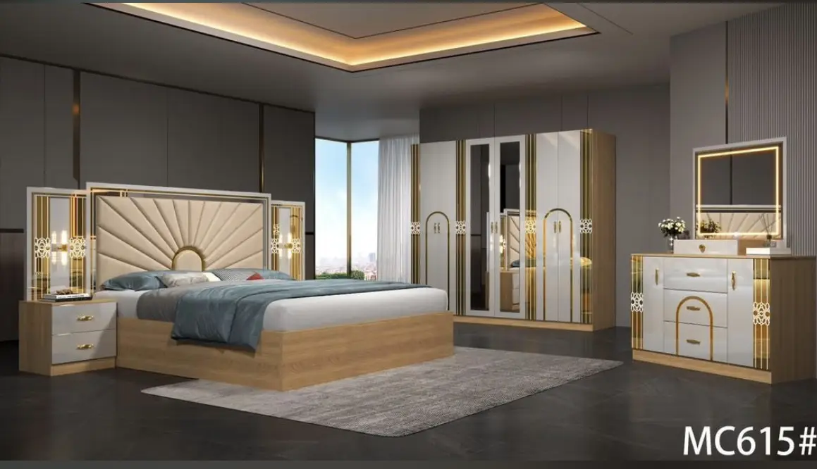 Vue alternative 2 - Lit 3 place avec armoire 6 battent 