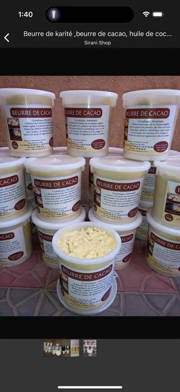Vue alternative 1 - Beurre de cacao 
