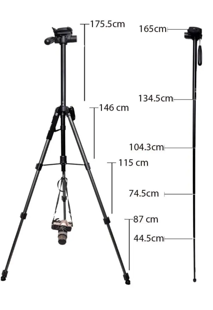 Vue alternative 1 - Trépied  1m65 